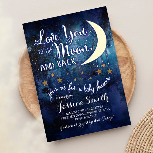 Liebe zur Mond & Back Baby Dusche Einladung
