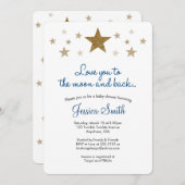 Liebe zur Mond & Back Baby Dusche Einladung (Vorne/Hinten)