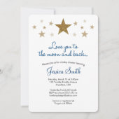 Liebe zur Mond & Back Baby Dusche Einladung (Vorderseite)