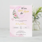 Liebe zur Mond- und Rückendusche Einladung (Stehend Vorderseite)