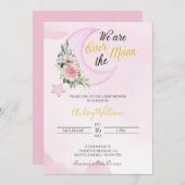 Liebe zur Mond- und Rückendusche Einladung (Vorne/Hinten)