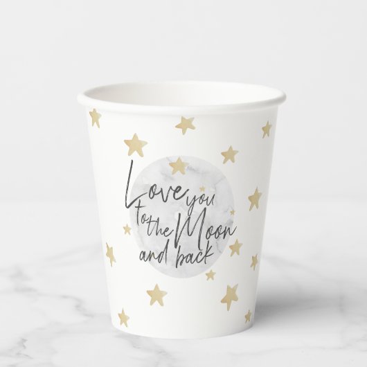 Liebe zur Mond- und Rückendusche Pappbecher (Vorderseite)