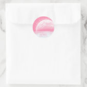 Liebe zur Mond- und Rückenpink-Girl-Kinderdusche Runder Aufkleber (Tasche)