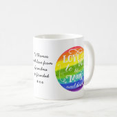 Liebe zur Mond- und Rückenregenbogen-Tasse Kaffeetasse (VorderseiteRechts)