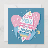 Liebe zur Mondraketenkarte (Vorderseite)