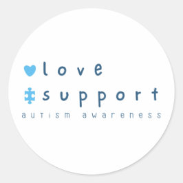Liebe zur Sensibilisierung für Autismus unterstütz Runder Aufkleber