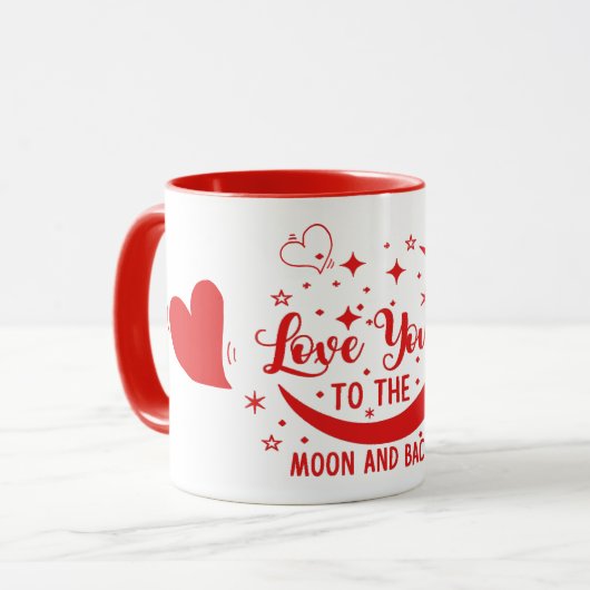 Liebe zur Tasse Mond und zurück (Vorderseite Links)