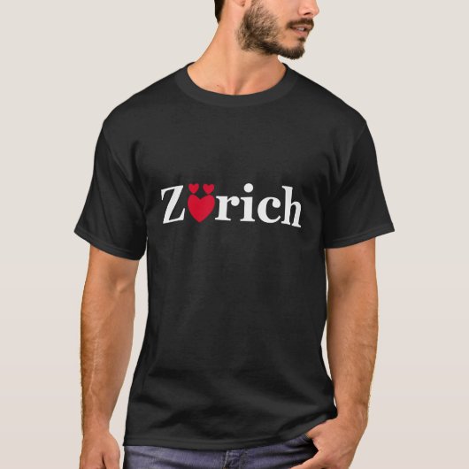 Liebe Zürich auf dunklem T-Shirt (Vorderseite)