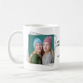 Liebe Zwei Foto-Namen für handgeschriebenen Text Kaffeetasse (Links)