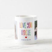 Liebe | Zwei Foto Regenbogenfarbener Text Kaffeetasse (Mittel)