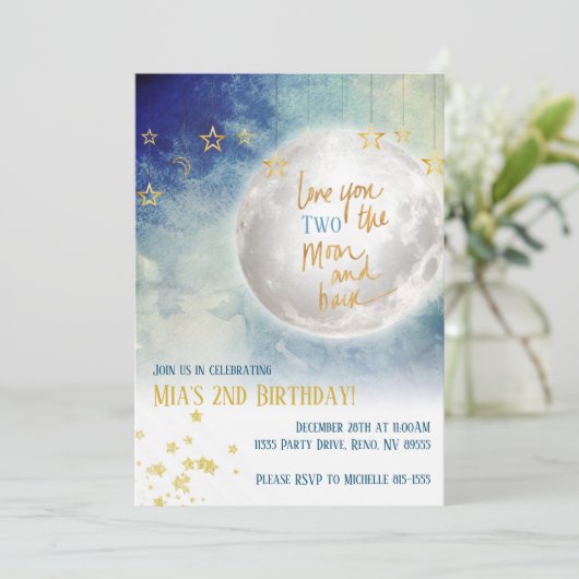 Liebe zwei Mond und hinten Einladung (Stehend Vorderseite)