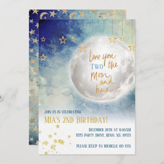Liebe zwei Mond und hinten Einladung (Vorne/Hinten)