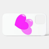 Liebe - Zwei rosa Herzen auf Weiß Case-Mate iPhone Hülle (Rückseite (Horizontal))
