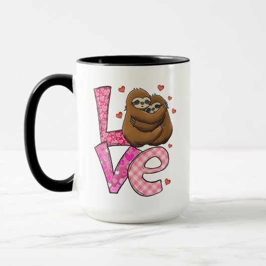 LIEBE Zwei Schlangen Rosa Herzen Rose Valentinstag Tasse (Links)
