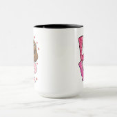 LIEBE Zwei Schlangen Rosa Herzen Rose Valentinstag Tasse (Zentrum)