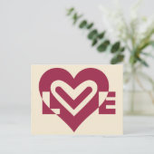 Liebe Zwei-Tone-Wein Lila Postkarte (Stehend Vorderseite)