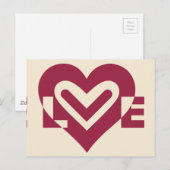 Liebe Zwei-Tone-Wein Lila Postkarte (Vorne/Hinten)