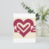 Liebe Zwei-Tone-Wein Lila Postkarte (Stehend Vorderseite)