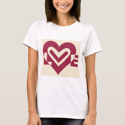 Liebe Zwei-Tone-Wein Lila T-Shirt (Vorderseite)