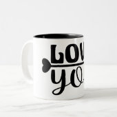 LIEBE. ZWEIFARBIGE TASSE (Vorderseite Links)