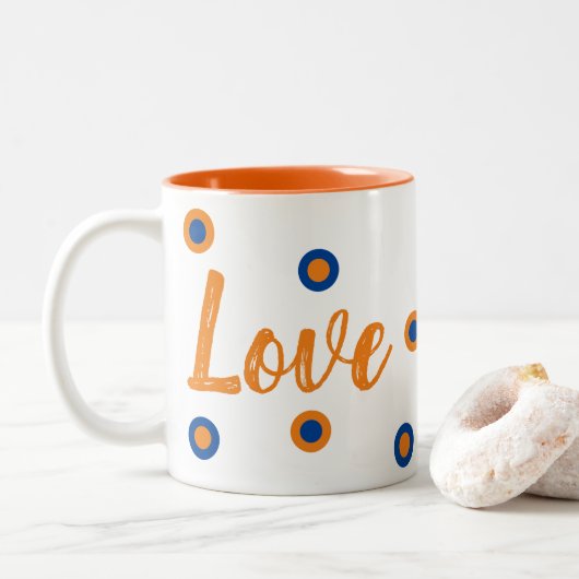 Liebe Zweifarbige Tasse (Mit Donut)