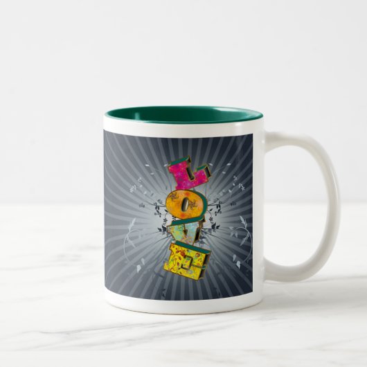 LIEBE ZWEIFARBIGE TASSE (Rechts)