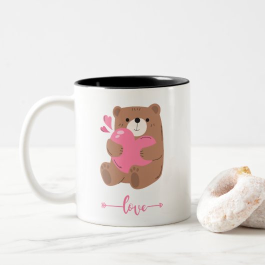 Liebe Zweifarbige Tasse (Mit Donut)