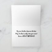 **LIEBE ZWEIMAL BRUDER BIRTHTAG *** KARTE (Innenseite)