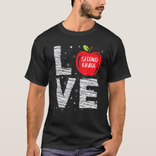Liebe Zweite Klasse Cool Erster Schultag Schüler T-Shirt