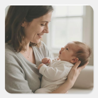 Liebe zwischen den Generationen – Oma und Baby Quadratischer Aufkleber