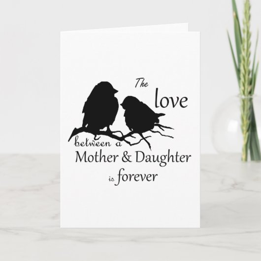 Liebe zwischen Mutter-Tochter-Vogel-Zitat Karte (Vorderseite)