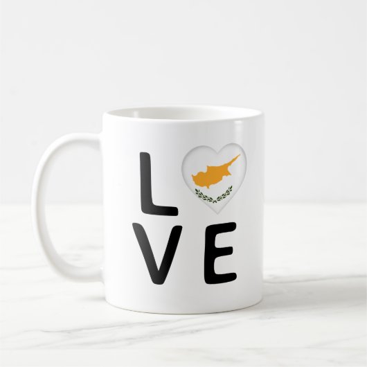 Liebe - zyprische Flagge Kaffeetasse (Links)