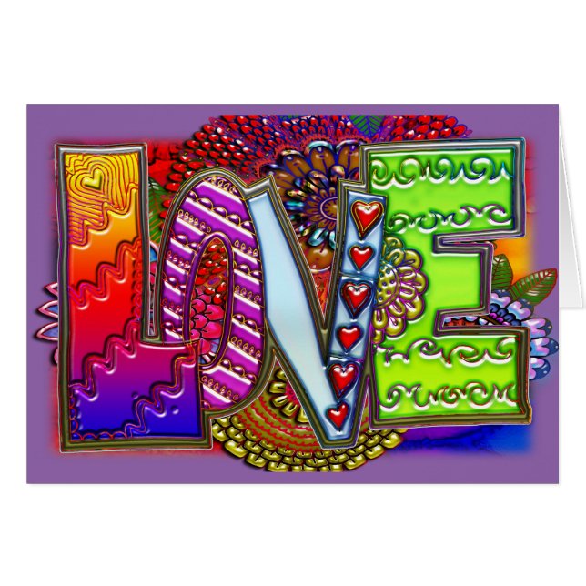 Liebeabstrakte Blumenkunst (Vorderseite (Horizontal))