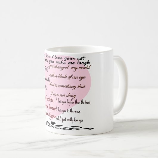 Liebegedichte, Liebepoesie Kaffeetasse (VorderseiteRechts)