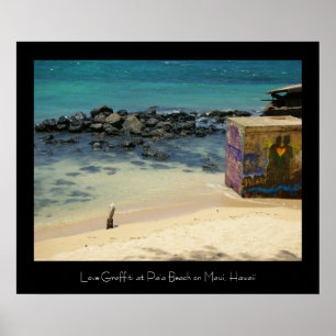 LiebeGraffiti an Paia Strand, Maui Poster