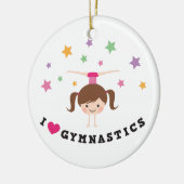 Liebegymnastik-Cartoonmädchenbraun-Haar Handstand Keramikornament (Links)