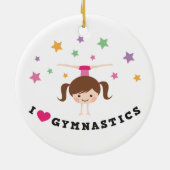 Liebegymnastik-Cartoonmädchenbraun-Haar Handstand Keramikornament (Hinten)