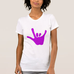 Liebehand, Zeichensprache in Lila, Shirts
