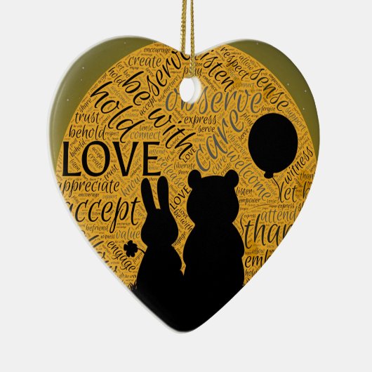 Liebehäschen Keramikornament (Rechts)