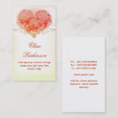 Liebeherz-Geschäftskarte der Vintagen Blüten rote Visitenkarte (Vorne/Hinten)