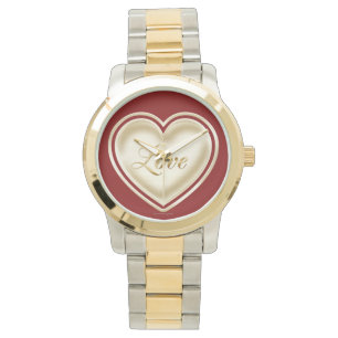 Liebeherz mit der Wort-Liebe Armbanduhr