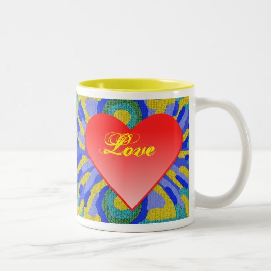 Liebeherz niedlicher Tassenentwurf Valentines Zweifarbige Tasse (Rechts)