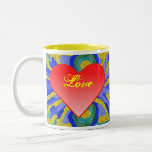 Liebeherz niedlicher Tassenentwurf Valentines Zweifarbige Tasse (Links)