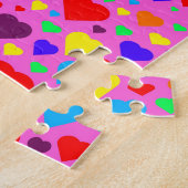Liebeherzen auf rosa Puzzlen Puzzle (Seite)