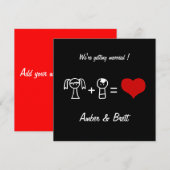 "Liebemathematik" Hochzeits-Einladungskarte Einladung (Vorne/Hinten)