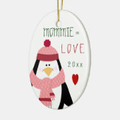 LiebeMOMMIE Penguin-Weihnachtsgeschenk Keramik Ornament (Links)