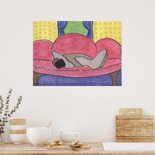 Lieben auf einem Sofa Poster (Küche)