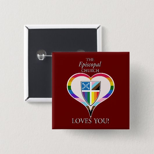 Lieben der Bischofskirche Button (Vorne & Hinten)