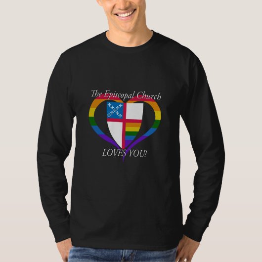 Lieben der Bischofskirche du LGBTQ PRIDE T-Shirt (Vorderseite)