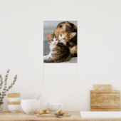 Lieben der Mutterkatze niedlich Kätzchen Poster (Küche)
